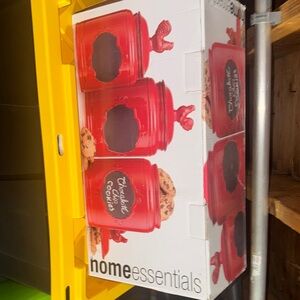 Home Essentials Red Cookie Jar Set